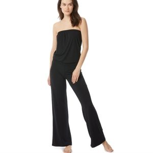 PALM GREEN Carmen Marc Valvo Bandeau Jumpsuit Cover Up